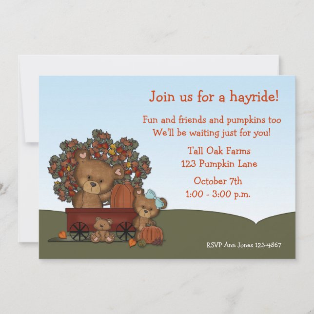 Bears Hayride Invitation (Front)