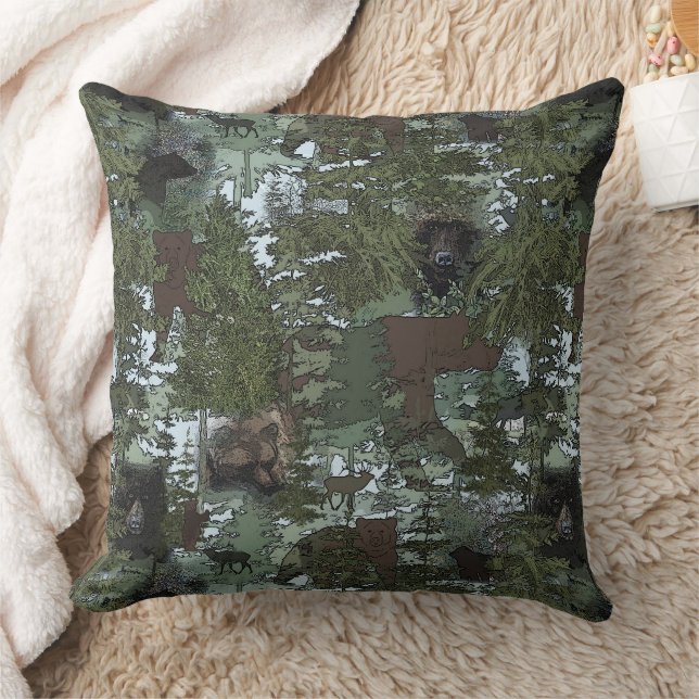 Bears in the Beautiful Woods Cushion (Blanket)