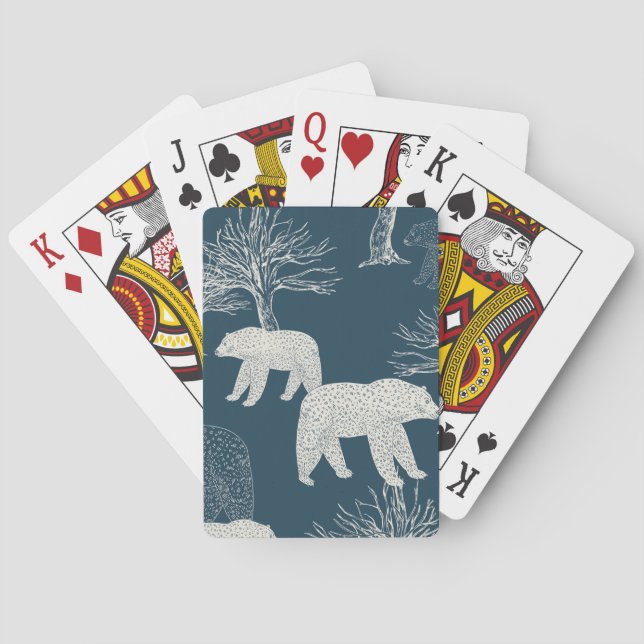 Bears in Woods Illustration Playing Cards (Back)