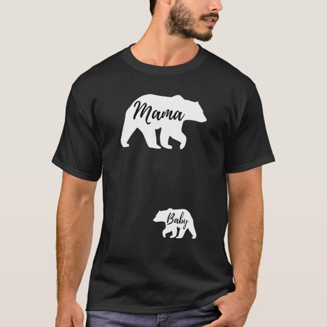 Bears Mother Baby  Pregnancy Announcement Maternit T-Shirt (Front)