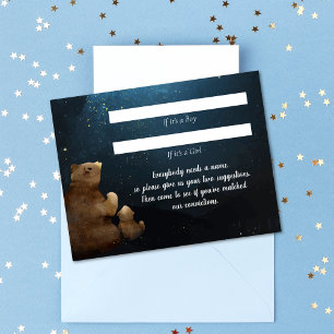 Bears Name Suggestions Baby Shower Game Invitation