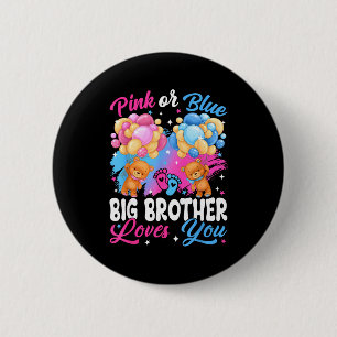 Bears Nk Or Blue Big Brother Loves You Gender Reve 6 Cm Round Badge