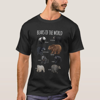 Bears Of The World Panda Polar Grizzly Black Bear T-Shirt