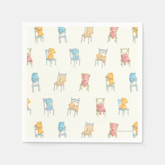 Bears On Chairs Pattern Napkin (Front)