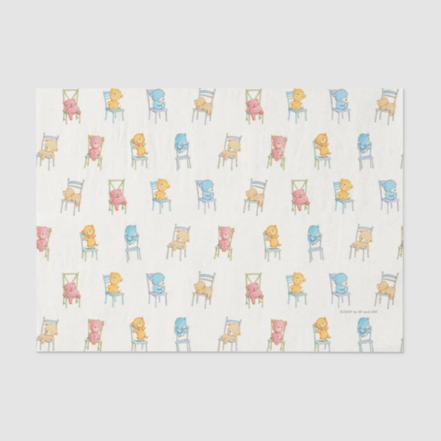 Bears On Chairs Pattern Tissue Paper (Front)