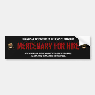 Bear's Pit "Mercenary for Hire Mk II" Sticker