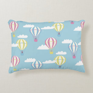 Bears & Rabbit Hot Air Balloon Day Out Decorative Cushion