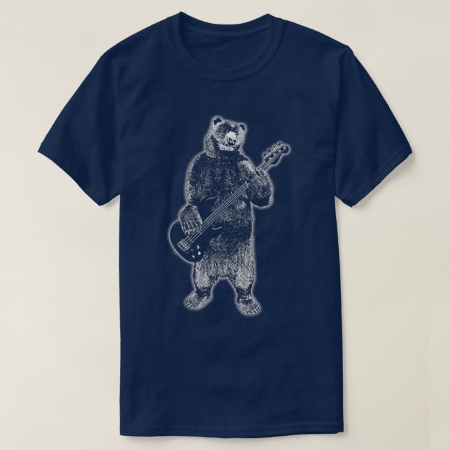 Bears Rock Grizzly Bear Playing Guitar  T-Shirt (Design Front)