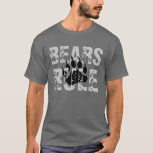 Bears Rule Black and silver Bear paw T-Shirt
