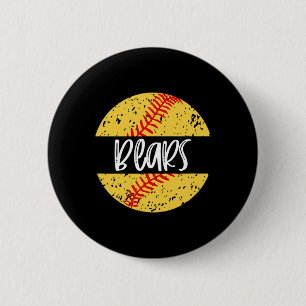 Bears Softll Team Mascot School Spirit Game Day 6 Cm Round Badge