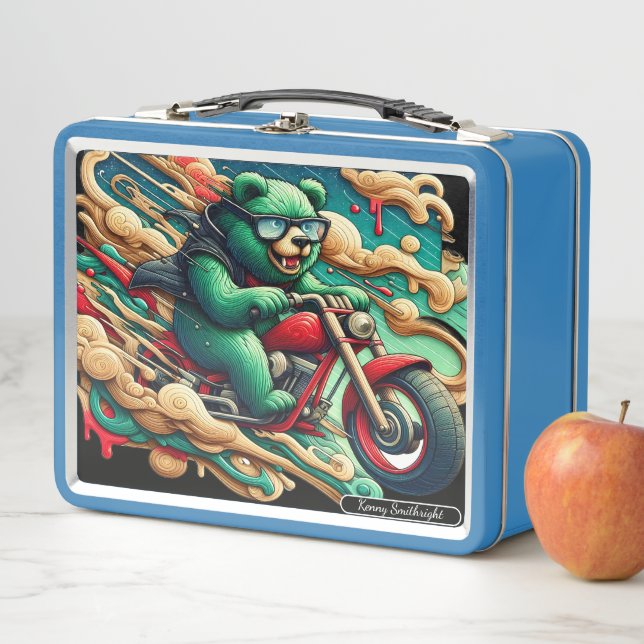 Bear's Wild Motorcycle Adventure Metal Lunch Box (In Situ)