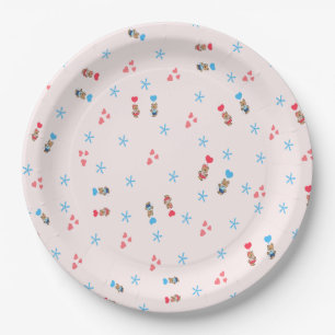 Bears with balloons paper plate