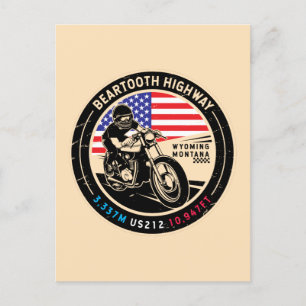 Beartooth Highway All American Roads Motorcycle Postcard