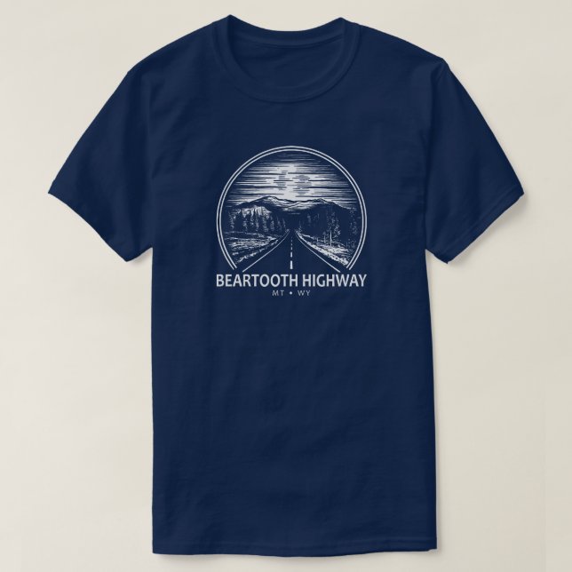 Beartooth Highway Montana Wyoming Forest T-Shirt (Design Front)