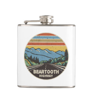 Beartooth Highway Montana Wyoming Mountains Hip Flask