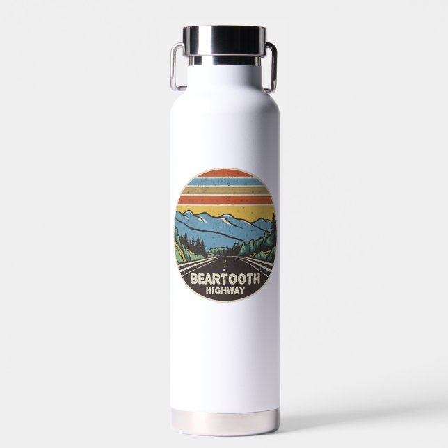 Beartooth Highway Montana Wyoming Mountains Water Bottle (Front)