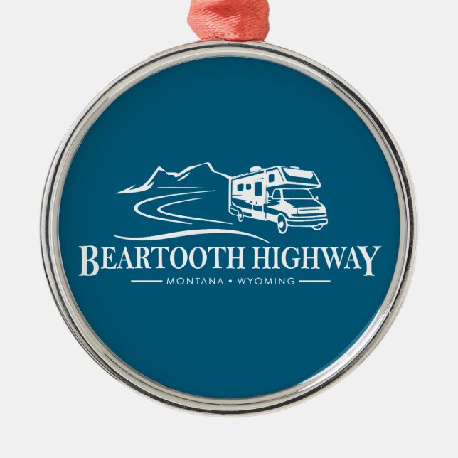 Beartooth Highway Recreational Vehicle Metal Tree Decoration (Front)