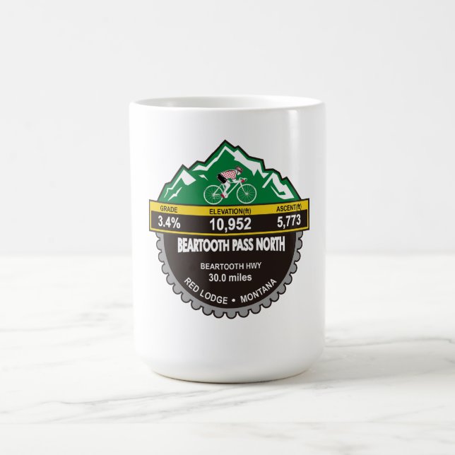 BEARTOOTH PASS NORTH- RED LODGE, MT -&quot;MOUNTAIN&quot; COFFEE MUG (Center)