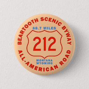 Beartooth Scenic Byway All American Road 6 Cm Round Badge