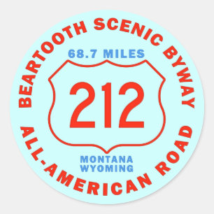 Beartooth Scenic Byway All American Road Classic Round Sticker