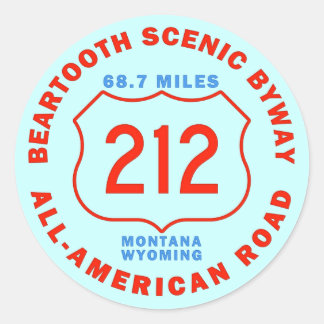 Beartooth Scenic Byway All American Road Classic Round Sticker
