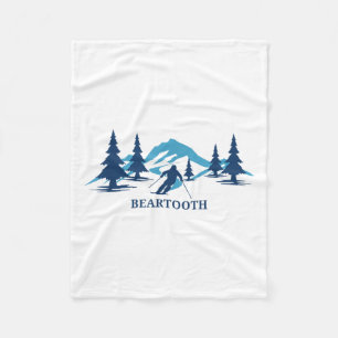 Beartooth Wyoming Ski Resort Skiing Skier T-shirt_ Fleece Blanket