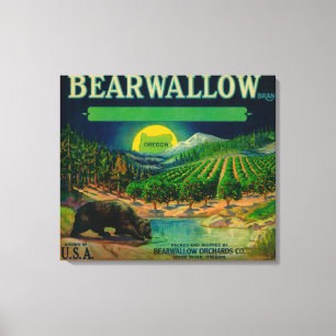 Bearwallow Apple Crate LabelHood River, OR Canvas Print