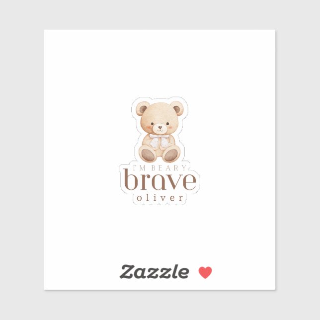 beary brave childhood cancer sick kids custom name (Sheet)