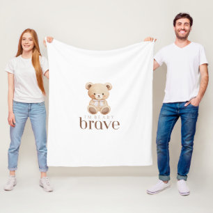 beary brave childhood cancer sick kids cute fleece blanket