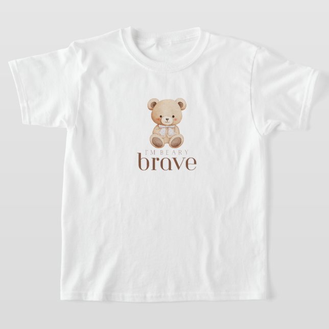 beary brave childhood cancer sick kids cute  T-Shirt (Laydown)