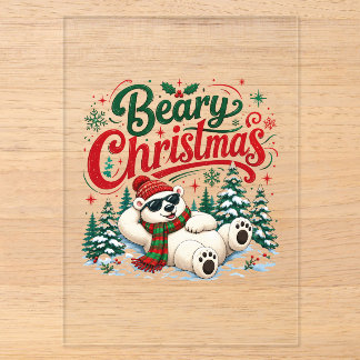 Beary Christmas Acrylic Invitations