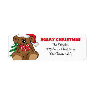 Beary Christmas Address Label