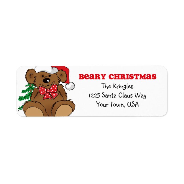 Beary Christmas Address Label (Front)