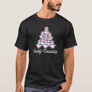 Beary Christmas Cute Panda Bears Xmas Tree Meme T-Shirt