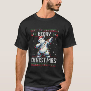 Beary Christmas Dabbing Polar Bear Santa Hat Xmas  T-Shirt