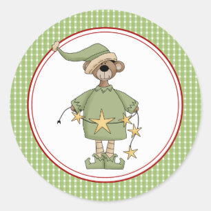 Beary Christmas Envelope Seals Stickers