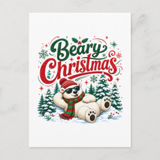 Beary Christmas Invitation Postcard