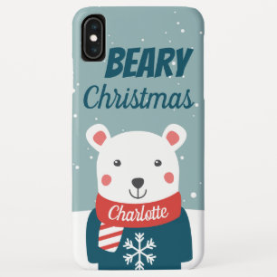 Beary Christmas with cartoon polar bear Case-Mate iPhone Case