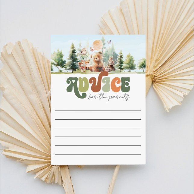 Beary Cute Advice for the Parents Baby Shower Game (Beary Cute Woodland Baby Shower Advice Cards)