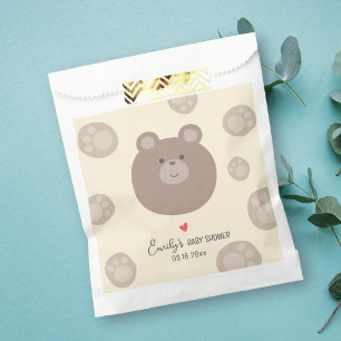 Beary Cute Brown Teddy Bear Cub Boy Baby Shower Favour Bags