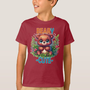 Beary Cute. Teddy Bear cartoon smiling. Funny pun T-Shirt