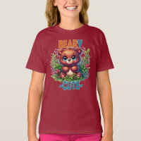 Beary Cute. Teddy Bear cartoon smiling. Funny pun