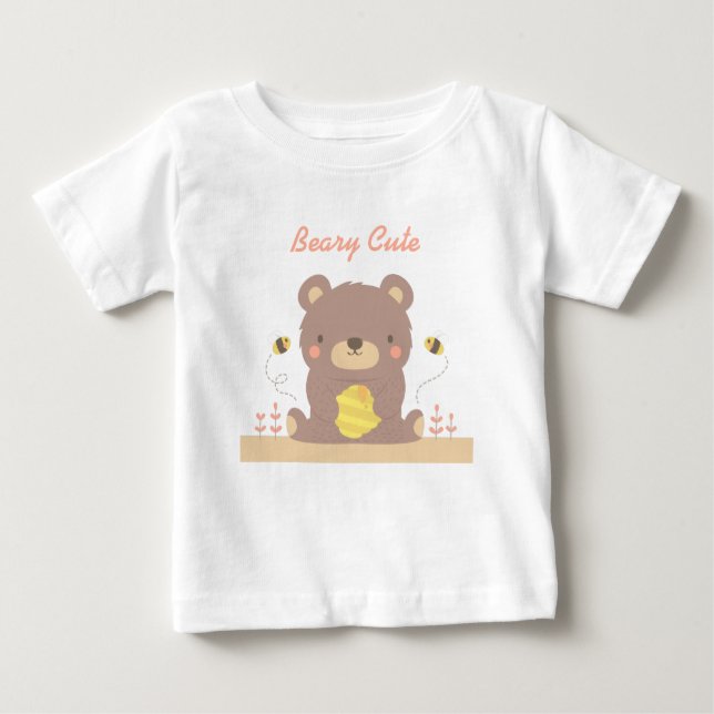 Beary Cute Woodland Little Bear For Babies Baby T-Shirt (Front)