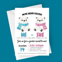 Beary Excited Gender Reveal Invitation