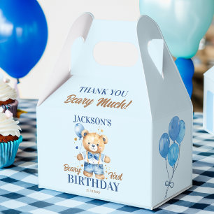 Beary first birthday favour teddy bear personalise box