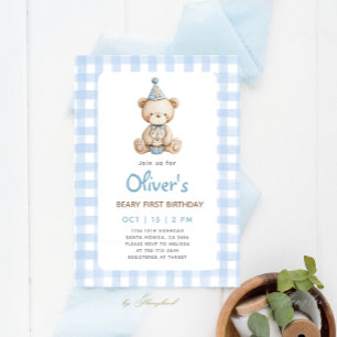 Beary First Birthday Invitation