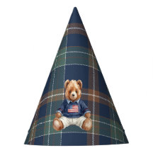 Beary First Navy Plaid Teddy Bear Birthday Party H