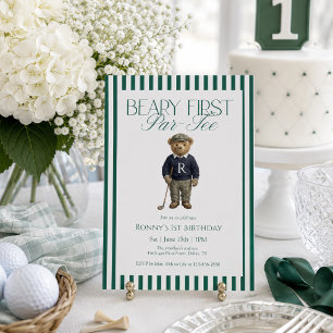 Beary First Par-Tee Golf 1st Birthday Invitation