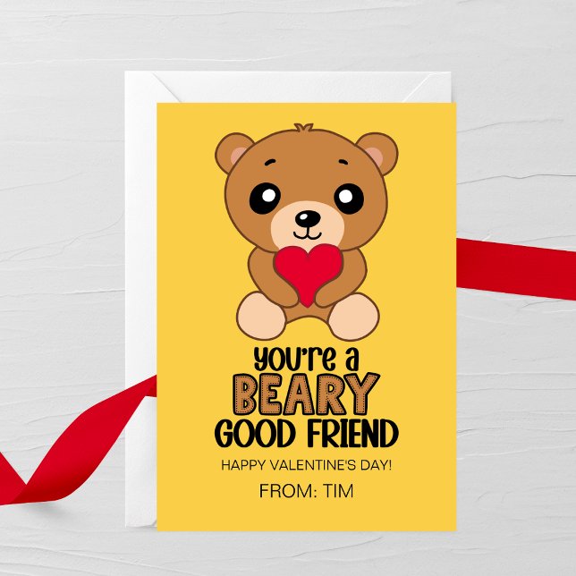 Beary Good Friend Kids Valentine Card (Creator Uploaded)