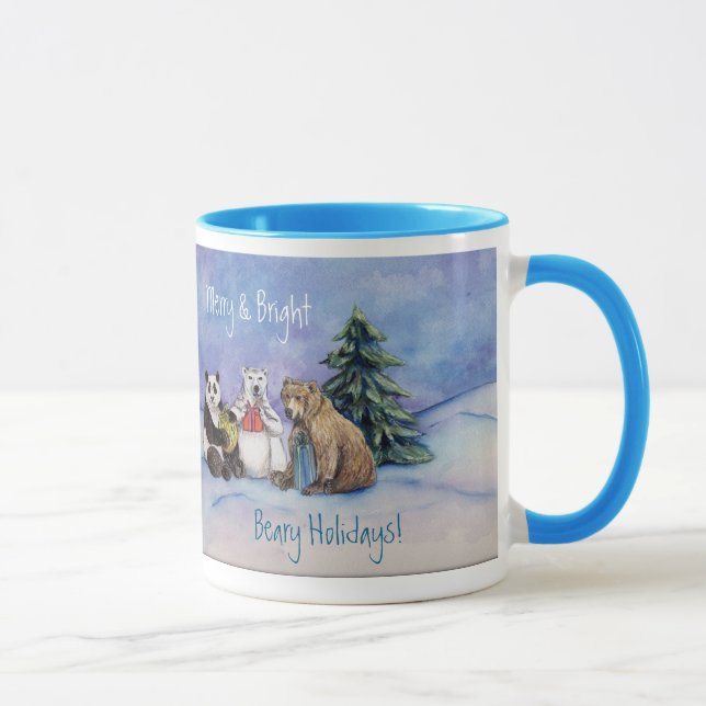 Beary Holidays Merry and Bright Custom Coffee Cups (Right)